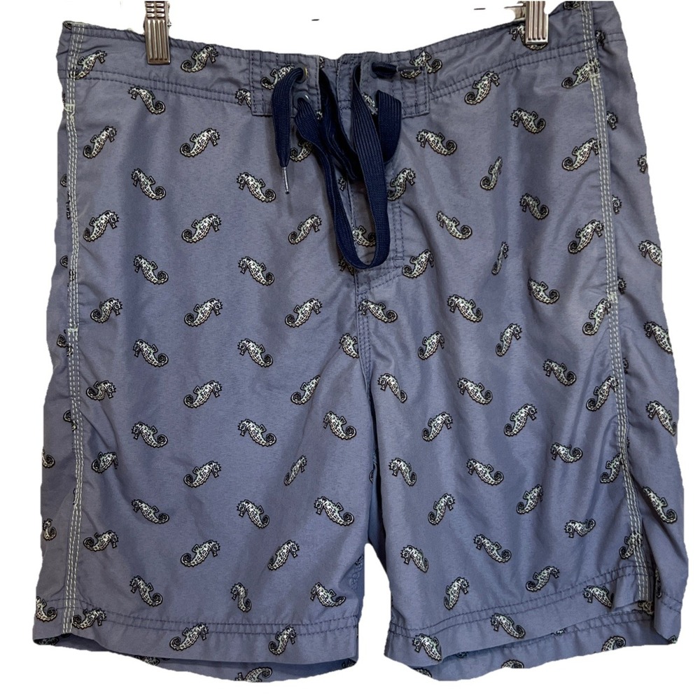 Reyn Spooner Aloha Reverse‎ Seahorse Print Board Shorts Mens Gray  Sz 32